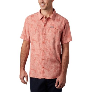 Columbia Overhemd Heren, Lakeside Trail Short Sleeve DonkerKoraal, 18IGWSLUE